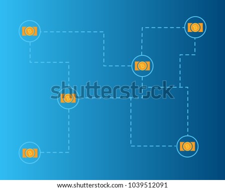 Blockchain Bitcoin Cash Network Concept Background Stock Vector - 